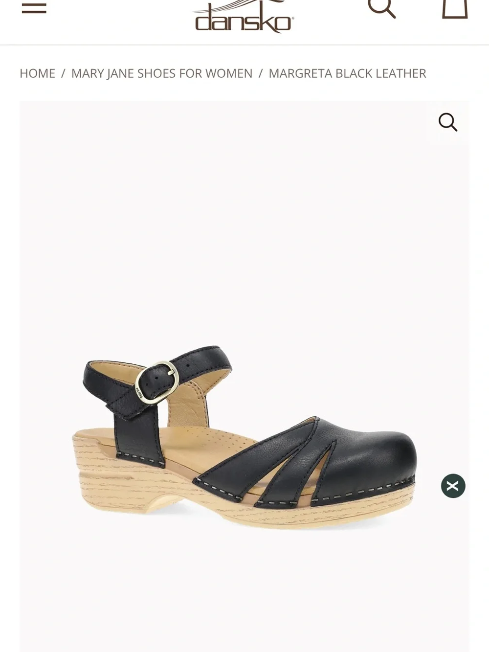 Dansko Black Leather Mary Jane Flat with Cutout Details